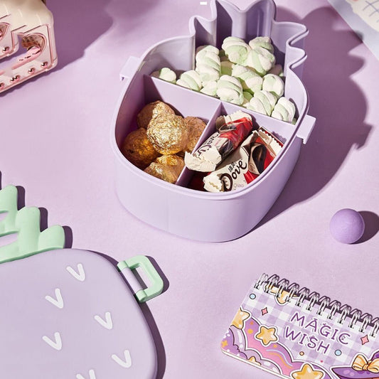 Kids Lunch Box Cute Pineapple Shaped Bento Box With Fork Spoon Snack Candy Container Microwave Portable Office Lunch Box (1 Pc With Spoon Fork)