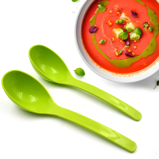 Plastic Spoon Kitchen Multipurpose Serving Ladle For Frying Serving Turner Curry Ladle Serving Rice Spoon Used While Eating And Serving Food Stuffs Etc (2 Pcs Set 10 Inch )