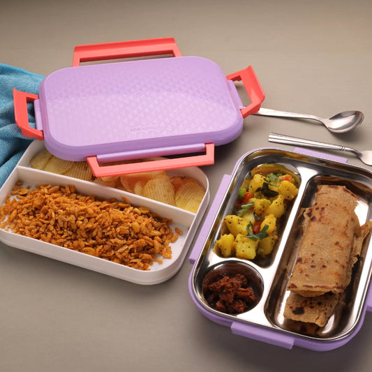 Break Time Lunch Box Steel Plate Multi Compartment Lunch Box Carry To All Type Lunch In Lunch Box Premium Quality Lunch Box Ideal For Office School Kids Travelling Ideal