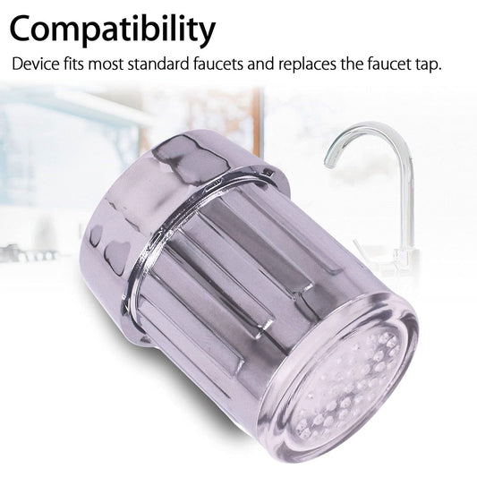 Multi Colors Changing Led Light Stream Faucet Tap Adapter (1 Pc)