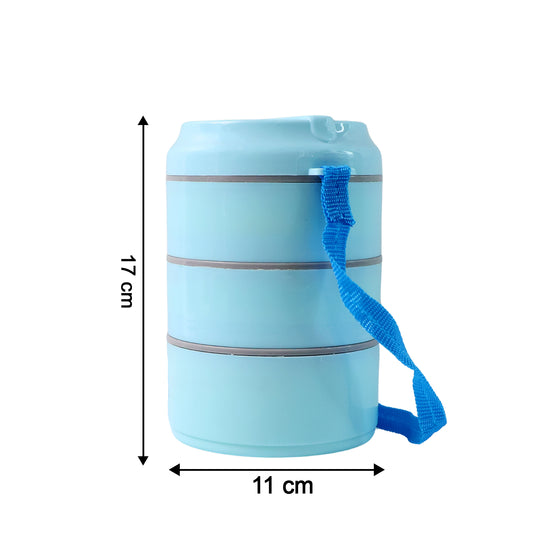 3 Layer Insulated Lunch Box Set With Handle Strap - (Set)