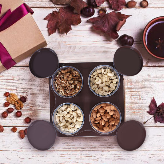 Airtight Plastic 4 Pc Storage Container Set With Tray Dry Fruit Plastic Storage Container Tray Set With Lid Serving Tray For Kitchen