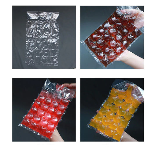 Disposable Ice Cube Bags Stackable Easy Release Ice Cube Mold Trays Self-seal Freezing Makercold Ice Pack Cooler Bag For Cocktail Food Wine