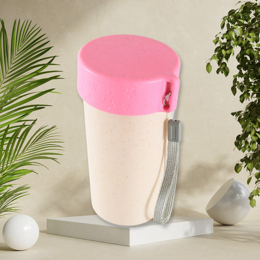 Travel Coffee Cup Portable Water Bottle Wheat Straw Coffee Tea Mug Coffee Mug With Lids For Coffee Tea (300 Ml Approx)
