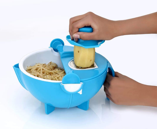 Multifunctional Vegetable Fruits Cutter Shredder With Rotating Drain Basket