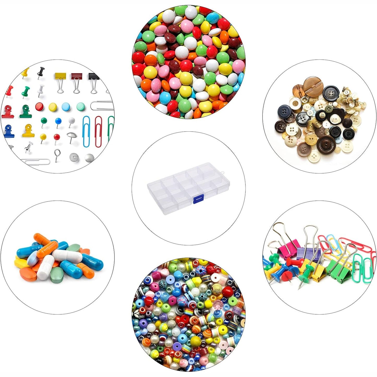 15 Grids Jewelry Organizer Plastic Jewelry Organizer Box Clear Jewelry Organizer Box Plastic Bead Organizers With Adjustable Dividers For Herbs Pills Bead Jewelry And Other Small Item (1 Pc)