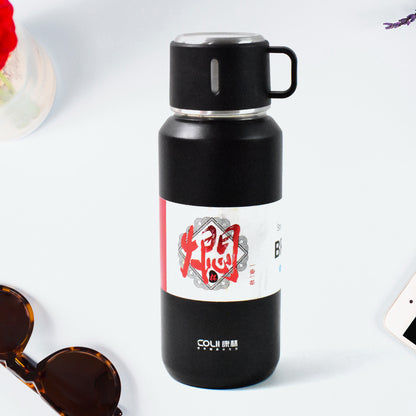 Stainless Steel Vacuum Insulated Water Bottle  Cup  Leak Proof Flask For Tea Coffee  Reusable Water Bottle With Hanging Strap  Bottle For Hot  Cold Drinks Wide Mouth Water Flask (900 Ml  Mix Color)