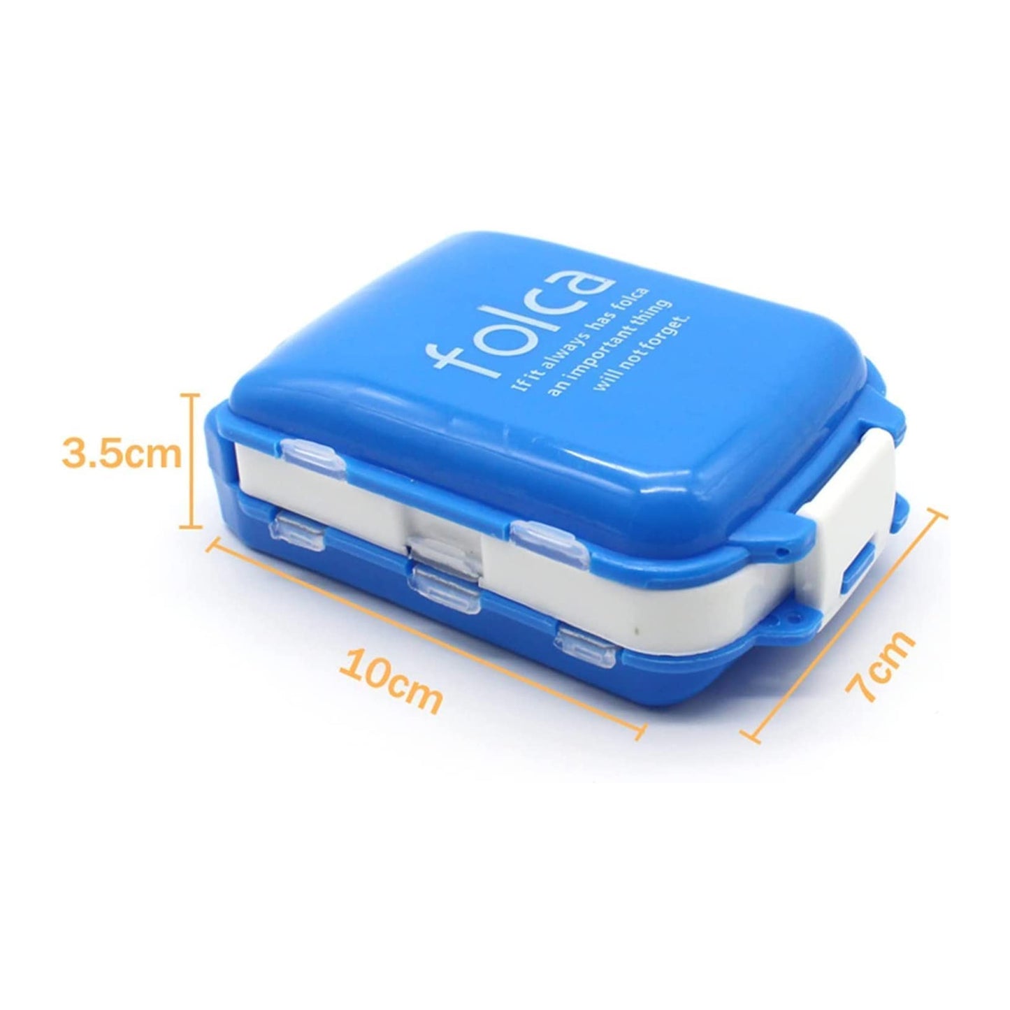 Portable Blue Dual-sided Pill Organizer Box (1 Pc)