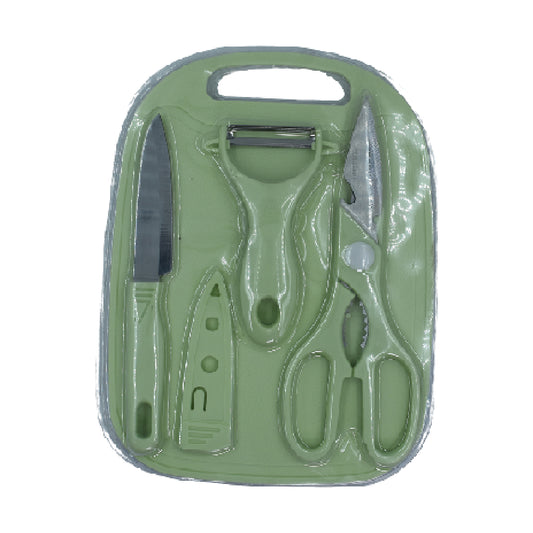Plastic Chopping Board With Knife Set And Scissor And Wine Stainless Steel And Plastic Kitchen Item Multipurpose Cutting Vegetables