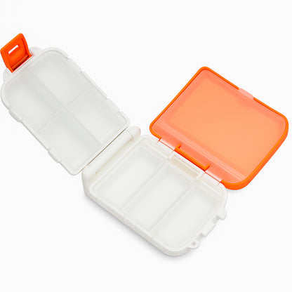 Portable Orange Dual-sided Pill Organizer Box (1 Pc)