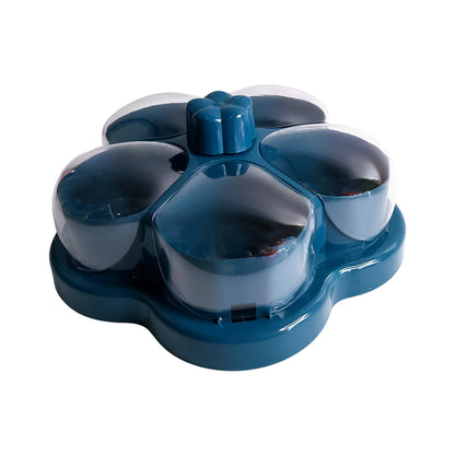 Lotus Shape Rotating Dry Fruit  Snack Organizer Box With Compartments (1 Pc)