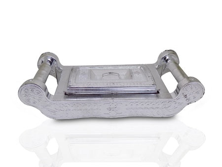 Multipurpose 4 Section Royal Design Silver Storagegift Box