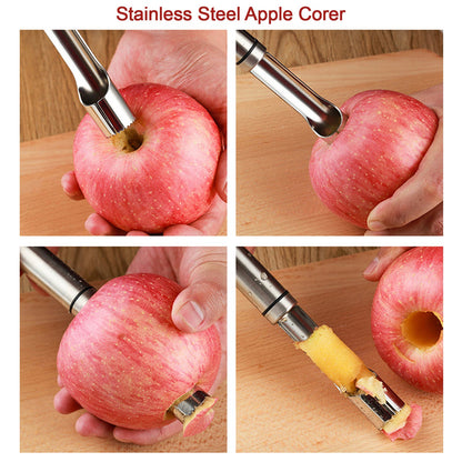 Fruit Core Stainless Steel Set Core Remover For Apple And Pear Kitchen Prep Tool Fruit Core Remover Tool With Soft Handle Apple Corer Stainless Steel Kitchen Gadget Dishwasher Safe