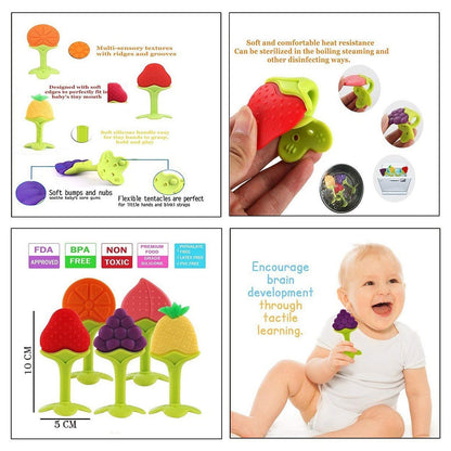 Silicone Fruit Shape Teether Toy Food Grade Silicon Teether Use For Baby  Toddlers  Infants  Children
