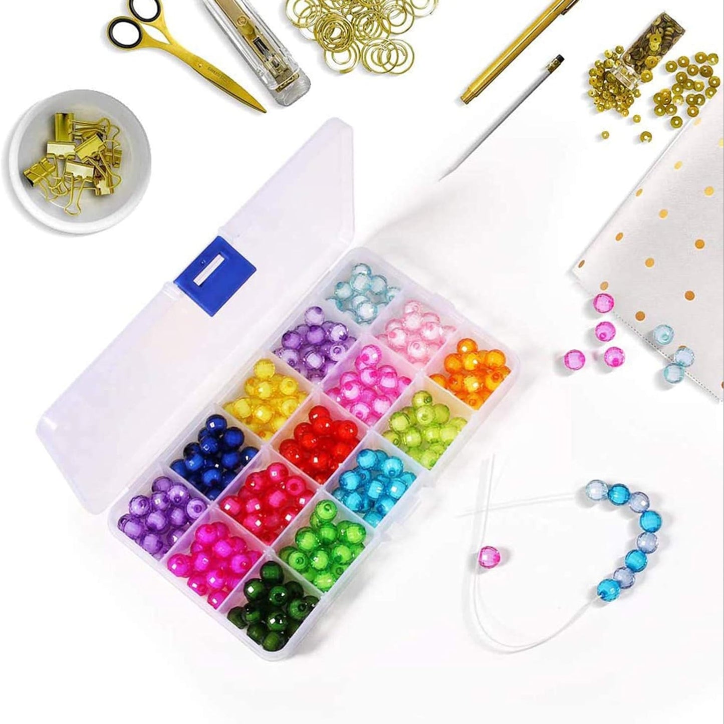 15 Grids Jewelry Organizer Plastic Jewelry Organizer Box Clear Jewelry Organizer Box Plastic Bead Organizers With Adjustable Dividers For Herbs Pills Bead Jewelry And Other Small Item (1 Pc)