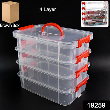 4-layer Transparent Multipurpose Plastic Storage Box