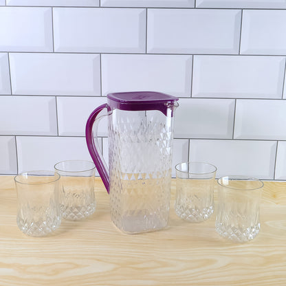 Supermom Roma Plastic Jug With Glasses Combo Set (5 Pc)
