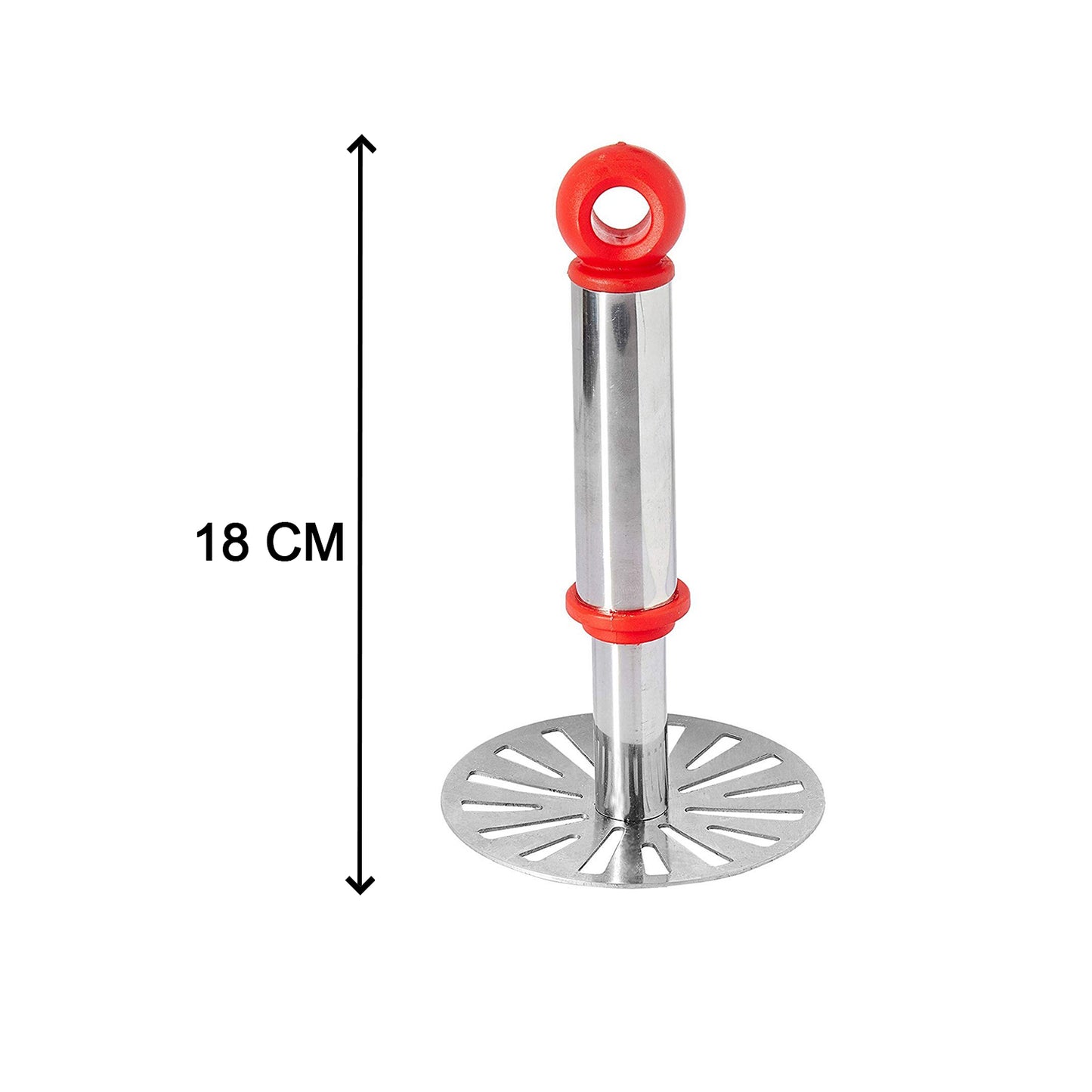 Ganesh Potatopav Bhaji Masher With Plastic Handle Silver  Plastic - Oval Pav Masher Potato 1-piece Smasher Handle Multicolor