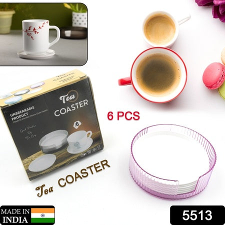 Coasters Set Of 6 Plastic Coasters Spill Protection For Table Desk Durable And Non Slip Plastic Coaster Fit Common Size Drinking Glass Coffee Cup Tea Cup Mug