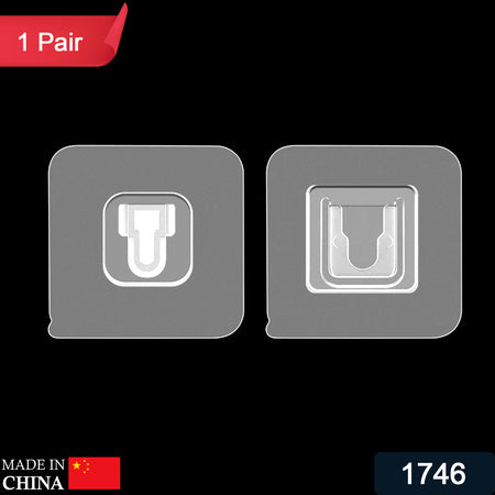 Adhesive Plastic Wall Hooks Heavy Duty Hooks ( 1 Pair )