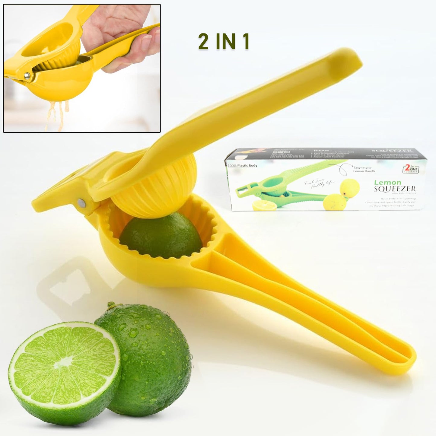 Kitchen 2 In 1 Unbreakable Lemon Squeezer And Bottle Opener (1 Pc)