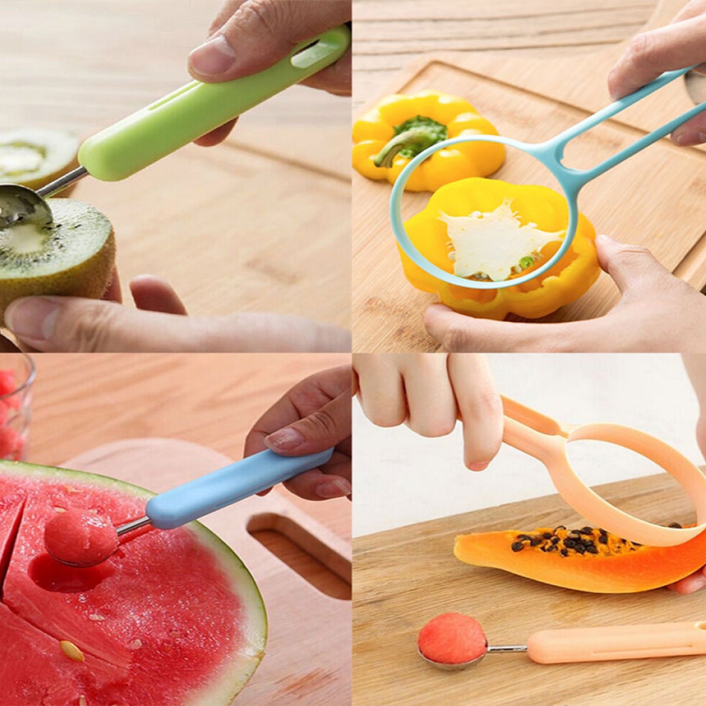 2 In 1 Kitchen Tool - Soft Fruit Peeler And Baller - Avocado Papaya Watermelon Honey Dew - Kitchen Gadget Tool (1 Pc)