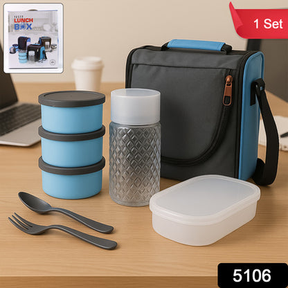 All In One Lunch Box With Fabric Bag For Office  School Use