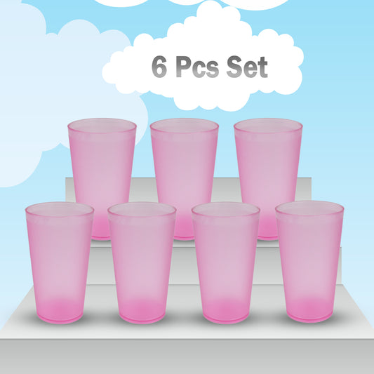 6 Pcs Large Plastic Glass 300ml Used In All Kinds Of Kitchen And Official Purposes For Drinking Water And Beverages Etc.