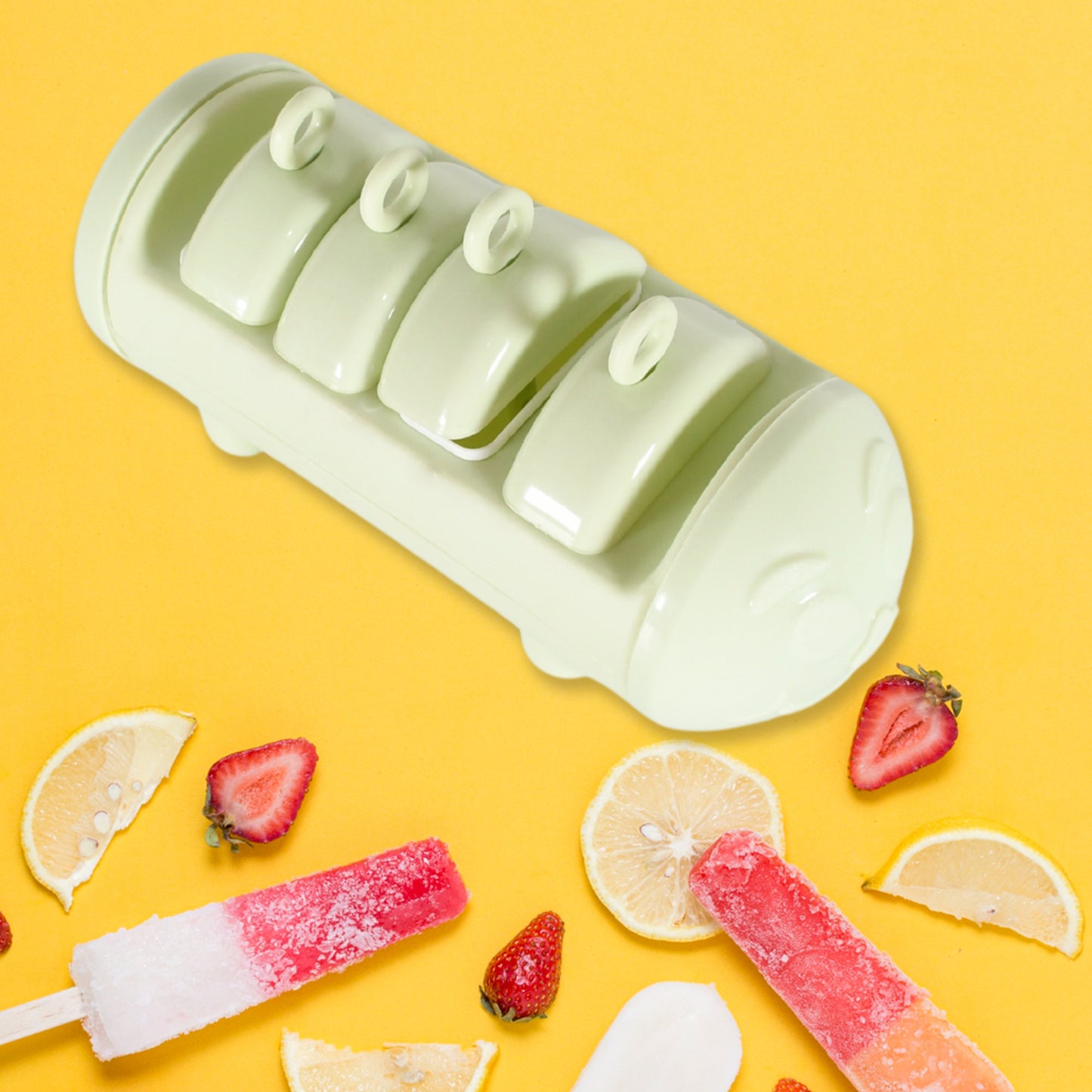 Cartoon Shape Mold Ice Candy Popsicle Mold Ice Plastic Ice Candy Maker Kulfi Maker Molds Set With 4 Cups (1 Pc  Multicolor)
