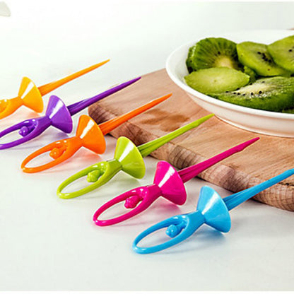 Dancing Doll Fruit Fork Cutlery Set With Stand Set Of 6.