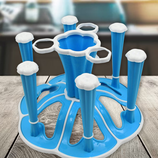 Miracle Plastic Glass Stand  Tumbler Holder  Glass Holder For Kitchen  Dining Table 6 Glasses Stand With 3 Pepper Salt (Moq - 2 Pcs)