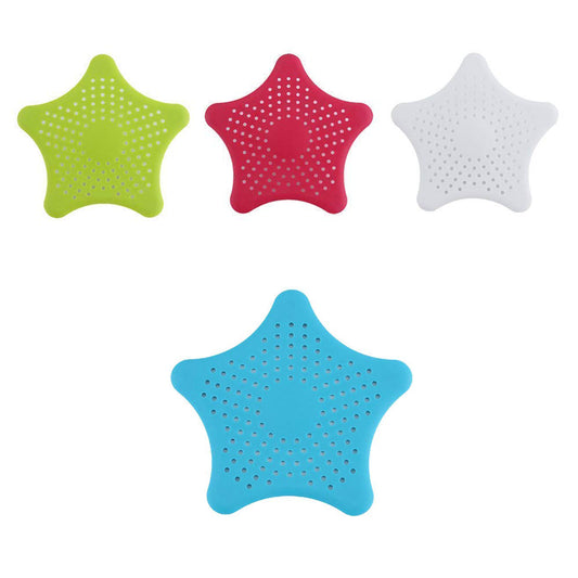 Star Shape Suction Cup Kitchen Bathroom Sink Drain Strainer Hair Stopper Filter Star Shaped Sink Filter Bathroom Hair Catcher Drain Strainers Cover Trap Basin(Mix Color 1 Pc)