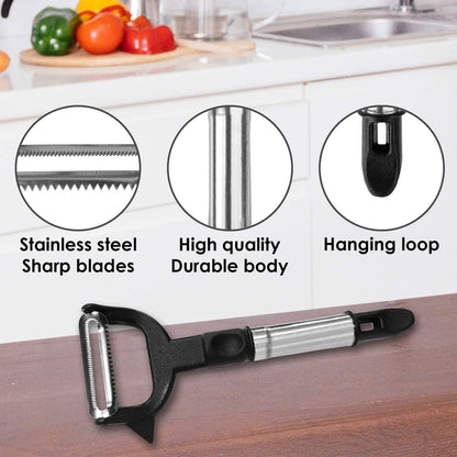 2-in-1 Double Julienne And Vegetable Peeler