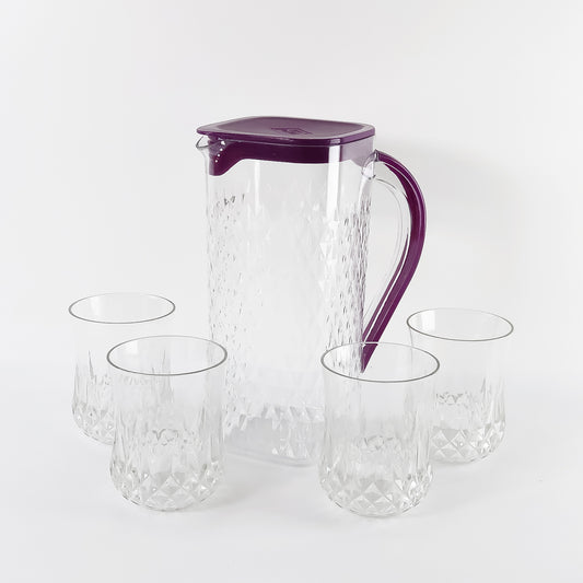 Supermom Roma Plastic Jug With Glasses Combo Set (5 Pc)