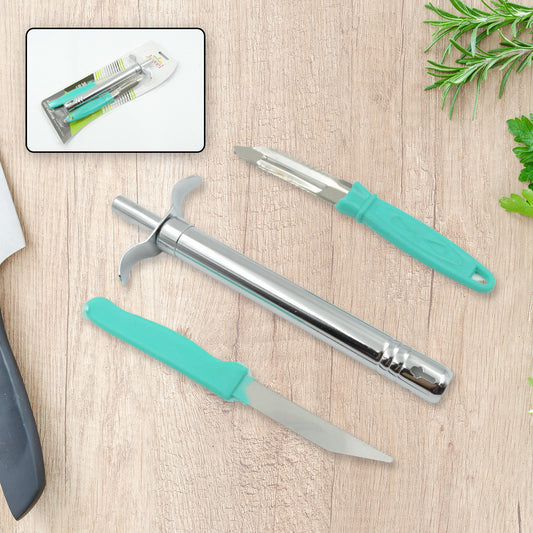 3 In 1 Kitchen Combo - Kitchen Lighter Stainless Steel Knife And Peeler